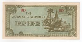 Burma, 1/2 Rupee, Japanese Military Government Issue, 1942, UNC-
show or... - $13.05