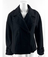 BCBG Generation Womens Jacket Size L Black Peacoat Double Breasted Wool ... - £39.56 GBP