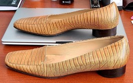 Isaac Mizrahi Vero Cuoio Leather Snakeskin Print Flat Slip On Shoe Women... - $18.78