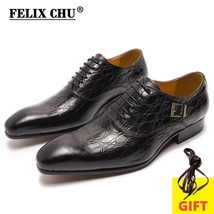 Stylish Men Leather Shoes  Print Mens Business Dress Shoes Lace Up Pointed Toe O - £101.34 GBP