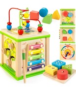 Wooden 7-In-1 Activity Cube| Montessori Toys For 1 2 3 Year Old Toddlers... - £31.33 GBP