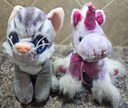 Dan Dee Small Plush Unicorn &amp; Kitty Cat Vintage - £14.73 GBP