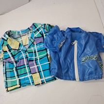 Cabbage Patch kids Plaid geometric 80s 90s collared top shirt &amp; windbrea... - $560.45 MXN