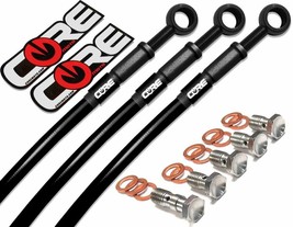 Kawasaki ZX6R ZX636 Brake lines (ABS Only) 2013-2021 (5 lines) Front Rear Black - £203.60 GBP