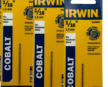 Irwin Cobalt Drill Bit For Hardened Steel 1/16 In Resharpenable Tip Pack... - £10.94 GBP