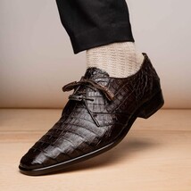 Lacio Genuine Caiman Crocodile Shoes Brown image 12