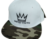 Crown W$sted Youth Classic Snapback Baseball Cap White and Camo New - £14.68 GBP