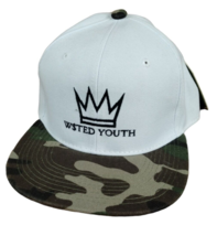 Crown W$sted Youth Classic Snapback Baseball Cap White and Camo New - £14.80 GBP