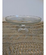 Vintage Jeanette Glass Clear Harp and Scroll Pedestal Cake Stand, 1954 -... - $366.34 MXN