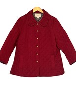 Appleseeds Womens Red Diamond Quilted Barn Jacket Size PL Petites Lightw... - $33.46 CAD
