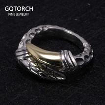 Real Solid 925 Sterling Silver Rings For Men Women Dragon Claws Shaped Vintage P - £29.85 GBP