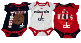 Adidas Newborn Washington Wizards Bodysuit 3-pc/Set Blue/White/Red , 0-3... - $27.71