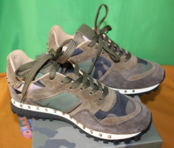 Valentino Garavani Trainer Rockrunner Stud Camouflage Sneakers Size Wome... - $415.79