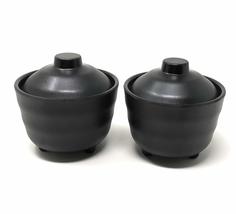 Asian Home Japanese Rice and Soup Bowls With Lid, All Black, Melamine Ha... - £17.29 GBP+