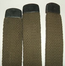 US Army cotton OD olive drab straps 1"X29; three (3) pieces from scrap - $15.00