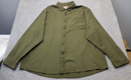 Good Threads Shirt Mens 3XL Green Slim Fit Cotton Long Sleeve Collar But... - $18.49