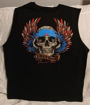 Skull Wings Bandana Usa America Freedom Glory And Honor Sleeveless T-SHIRT - £8.86 GBP