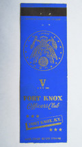 Fort Knox Kentucky U.S. Army 20 Strike US Military Matchbook Cover Officers Club - £1.56 GBP