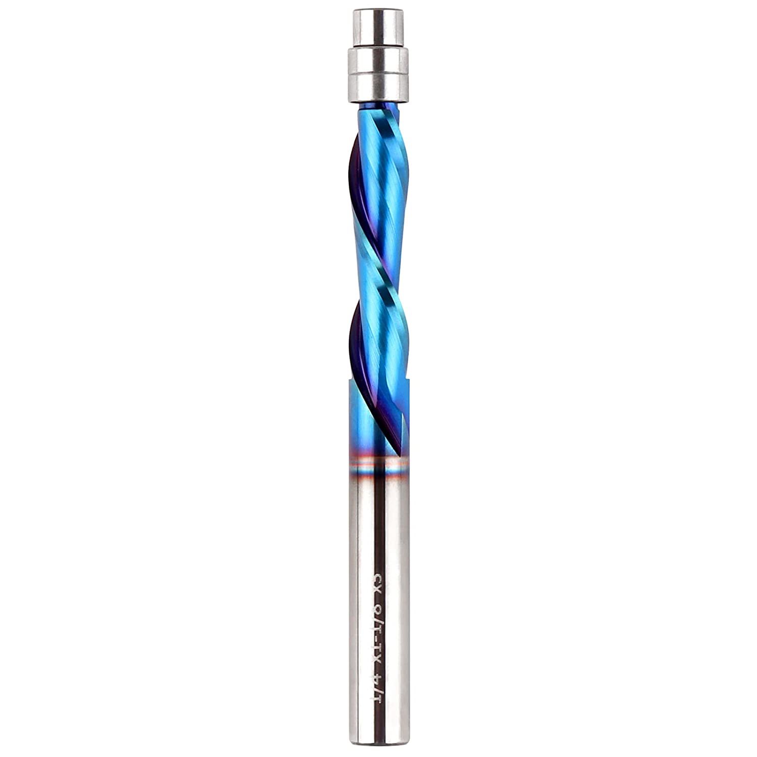 Downcut Spiral Flush Trim Router Bit, 1/4&quot; Shank Solid Carbide Flush Tri... - $32.94