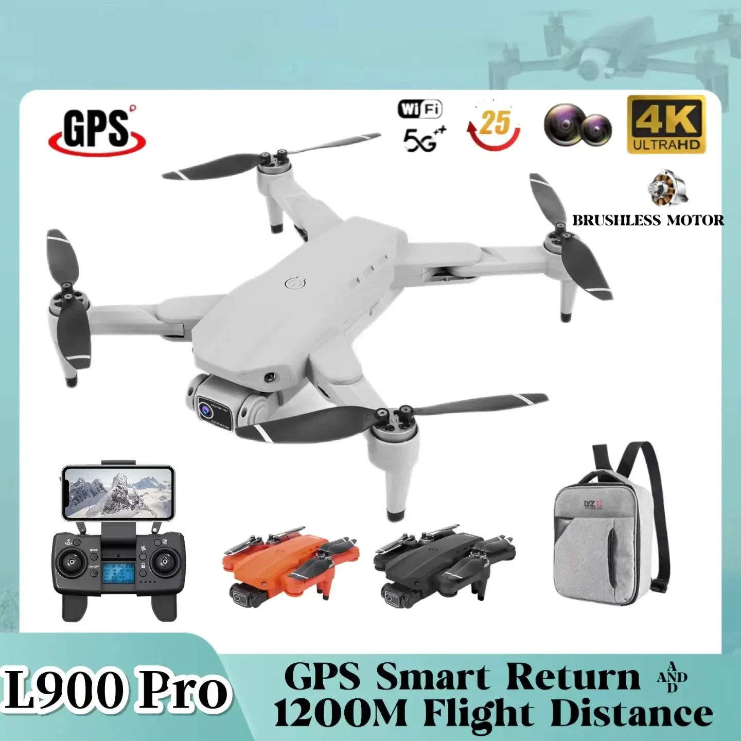 L900 Pro Drone 4K Professional 5G Wifi Fpv Gps Hd Camera Photography Brushle - £115.00 GBP+