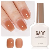 GAOY Jelly Nude Gel Nail Polish, 16ml Sheer Brown Nautral UV - £7.62 GBP