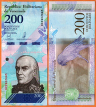 VENEZUELA  2018  UNC 200 Bolívares Soberano Banknote Paper Money Bill P-... - £0.89 GBP