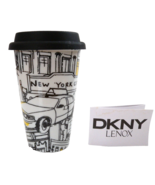 DKNY by Lenox &quot;CITI TAXI&quot; Coffee Travel Mug with Silicone Lid  Black and... - $14.80