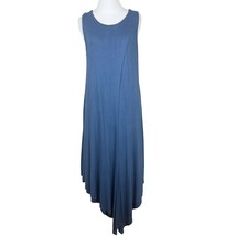 Papillon Dress Womens Medium Blue Layered Asymmetrical Lagenlook Midi Flowy - £31.44 GBP