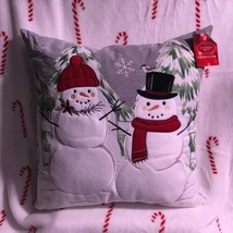 St. Nicholas Square Classic Snowman Throw Pillow 18&quot; x 18&quot; for Couch Or ... - £31.41 GBP