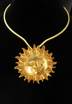 Art deco style Sun necklace - Vintage golden choker - Goddess jewelry - golden  - £99.91 GBP