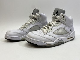 Authenticity Guarantee 
Nike Air Jordan Retro 5 Metallic White Grey Mens Size... - £125.85 GBP