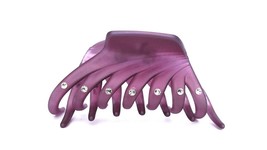 Lite purple hair claw clip with swarovski crystals for fine thin hair - $14.95