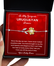 Uruguayan Fiancee Bracelet Gifts - Sunflower Bracelet Jewelry Valentines Day  - £39.92 GBP