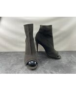 ShoeDazzle Heels Women 10 M Anka Shoes Green Black Knit Slip On Sock Pee... - $19.62