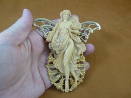 CXL1-2) XL full body Angel Woman CAMEO resin brass Pin Pendant brooch or... - $1,655.33 MXN