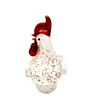 Lenox Blown Glass White Chicken Figure - $55.43