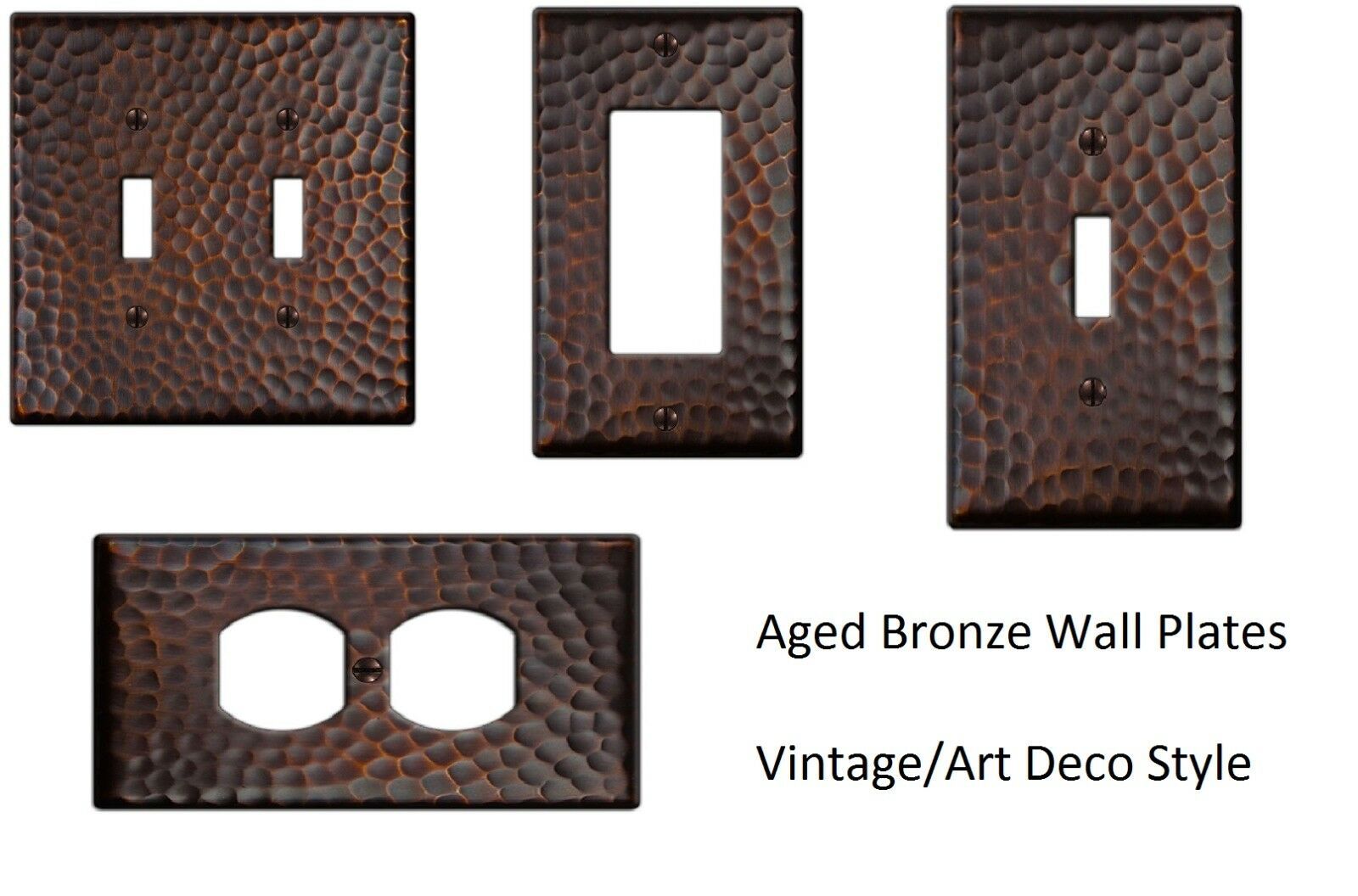 Wall Switch Cover Hammered Vintage Textured Outlet Toggle Bronze Plates - $5.49 - $6.45