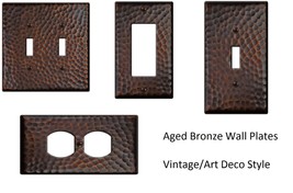 Wall Switch Cover Hammered Vintage Textured Outlet Toggle Bronze Plates - $5.95+