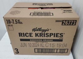 Case of Kellogg’s RICE KRISPIES Halloween Shocking Orange Lot of 10 Boxe... - $72.07