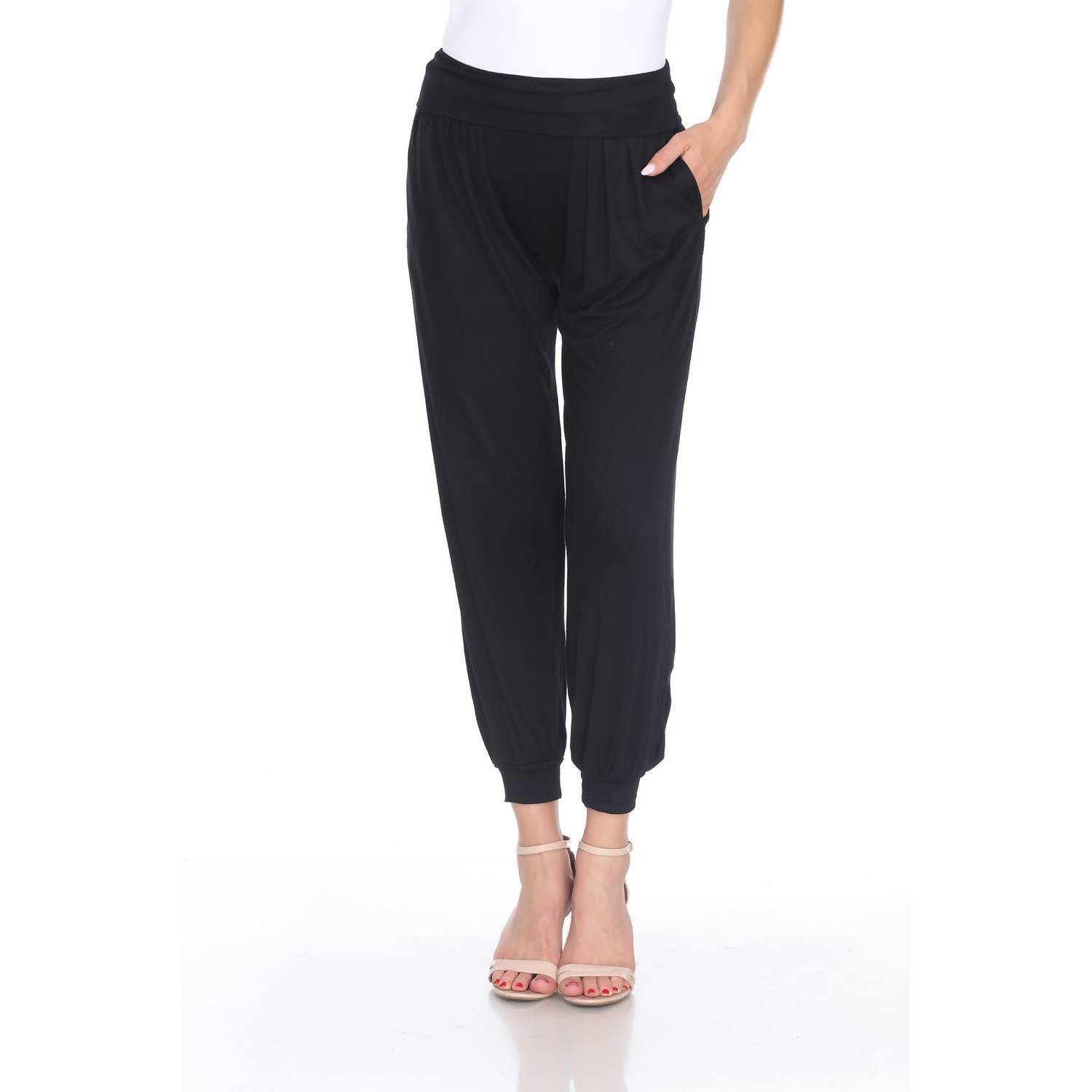 White Mark women's harem pants in Black