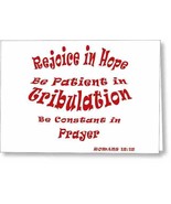 Greeting Card &quot;Romans 12:12&quot; in a red font - $9.90+