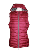 Lole Women&#39;s Down Filled Vest Hooded Burgundy Size Small S Rain Resistant - £28.30 GBP