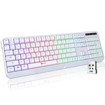 KLIM Chroma Wireless Gaming Keyboard RGB New 2022 Version - Long-Lasting Recharg - £41.60 GBP