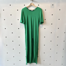 S - Dries Van Noten Green Short Sleeve Maxi T-shirt Dress w/ Slit 1202NB - £63.80 GBP