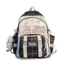 EST New Backpack 2022 Women Bag Plaid Girls College Preppy Shoulders Bagpack Lar - £29.92 GBP