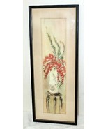 Eleanor Hoose Antique Framed Matted Bird Floral Painting Print ~10.5&quot;W x... - $289.99