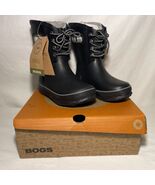 New In Box Bogs Kids&#39; Boots Amanda Plush Insulated Rain, Black, Size 1 - $62.36