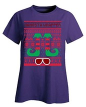 Kellyww Gangsta Wrapper Elf Christmas Gangster Rapper - Ladies T-Shirt Purple - £32.04 GBP