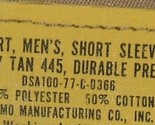 US Army Quarter sleeve khaki tan short sleeve service shirt Alamo 1977 - £27.91 GBP