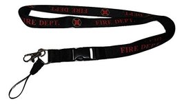 Fire Department Black &amp; Red Letter Printed Badge ID Holder with Detachab... - £6.20 GBP